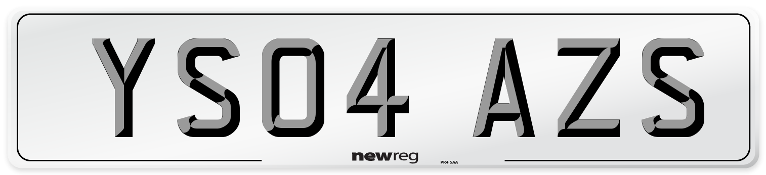 YS04 AZS Number Plate from New Reg